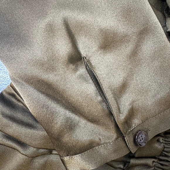 Y2K Burberry Prorsum Olive Green Ruched Blouse - Picture 8 of 16